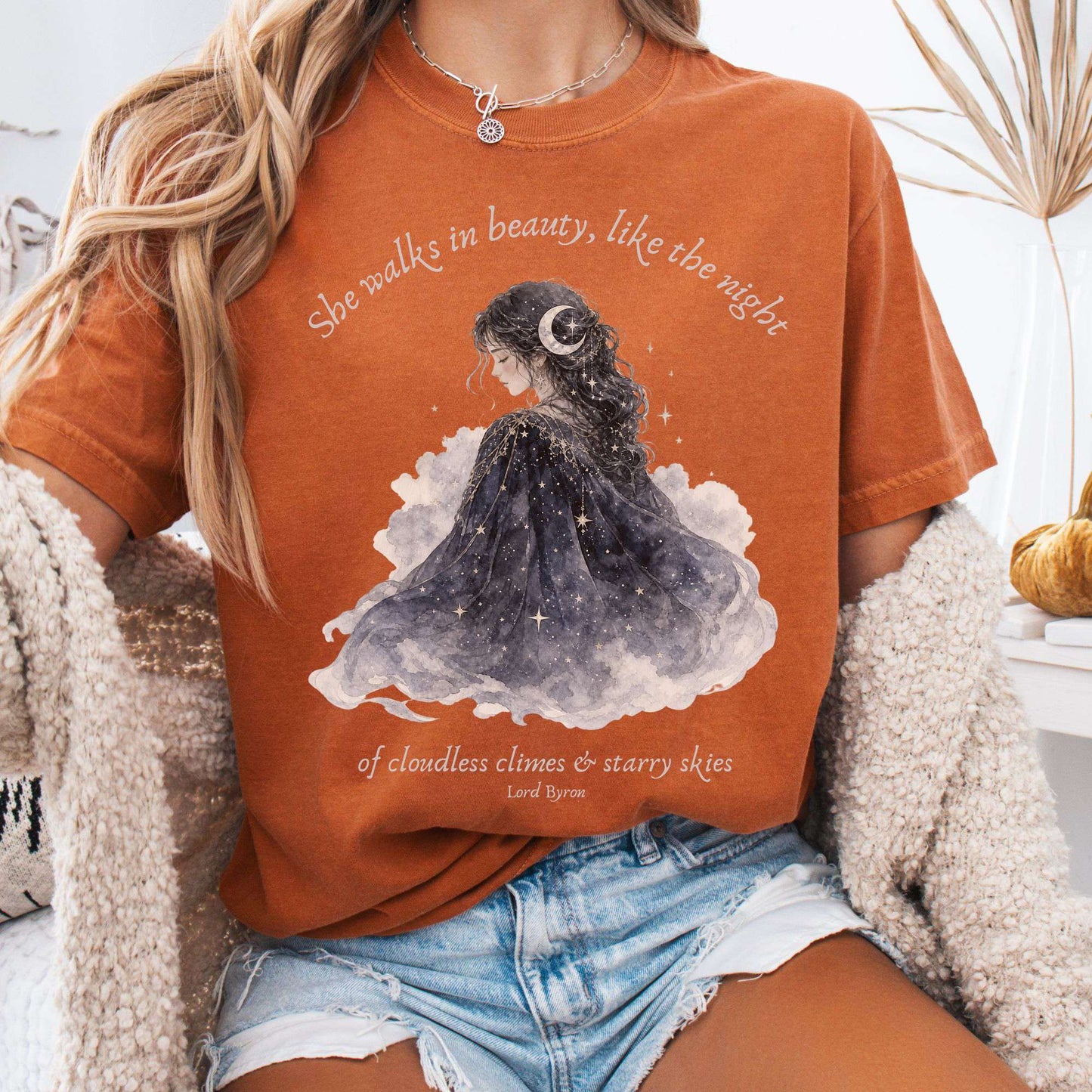 She Walks in Beauty Lord Byron Literary T-Shirt