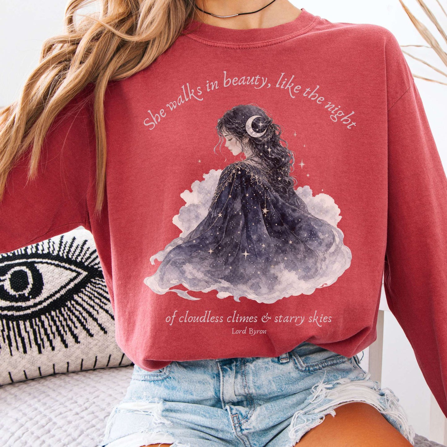 She Walks in Beauty Lord Byron Literary Long Sleeve