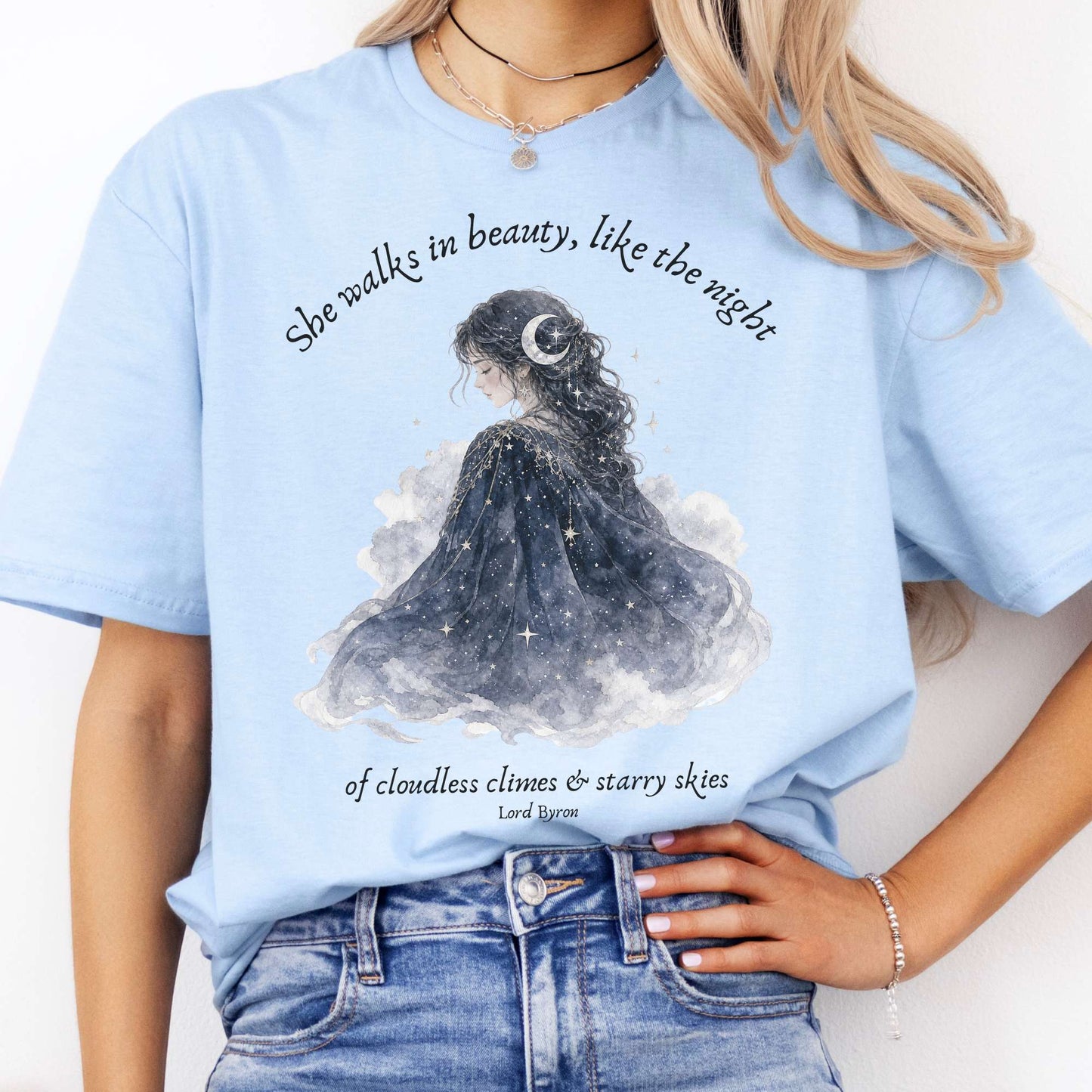 She Walks in Beauty Lord Byron Literary T-Shirt