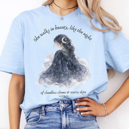 She Walks in Beauty Lord Byron Literary T-Shirt