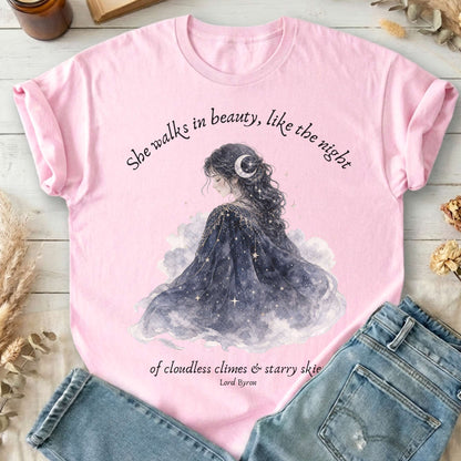 She Walks in Beauty Lord Byron Literary T-Shirt