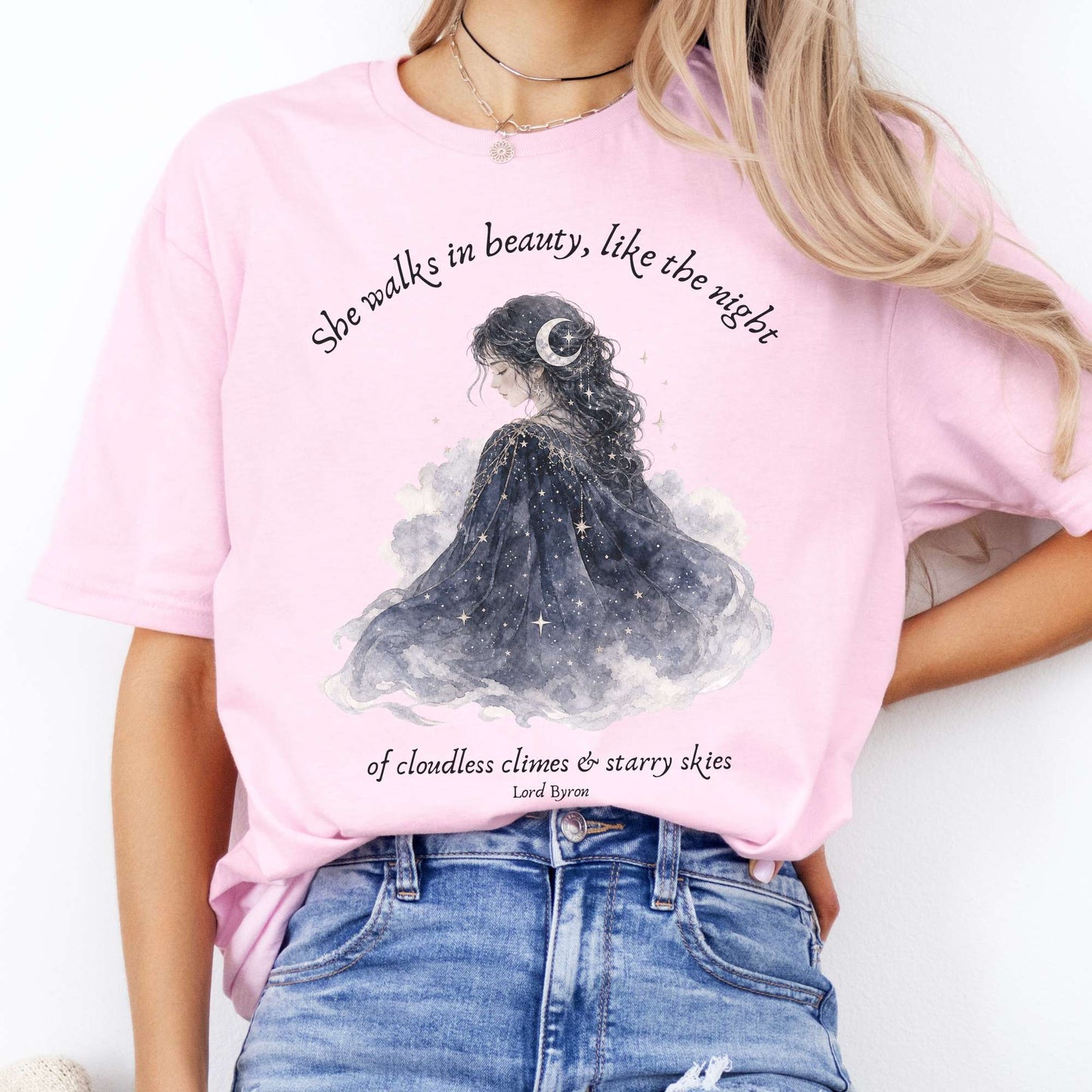 She Walks in Beauty Lord Byron Literary T-Shirt
