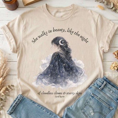 She Walks in Beauty Lord Byron Literary T-Shirt