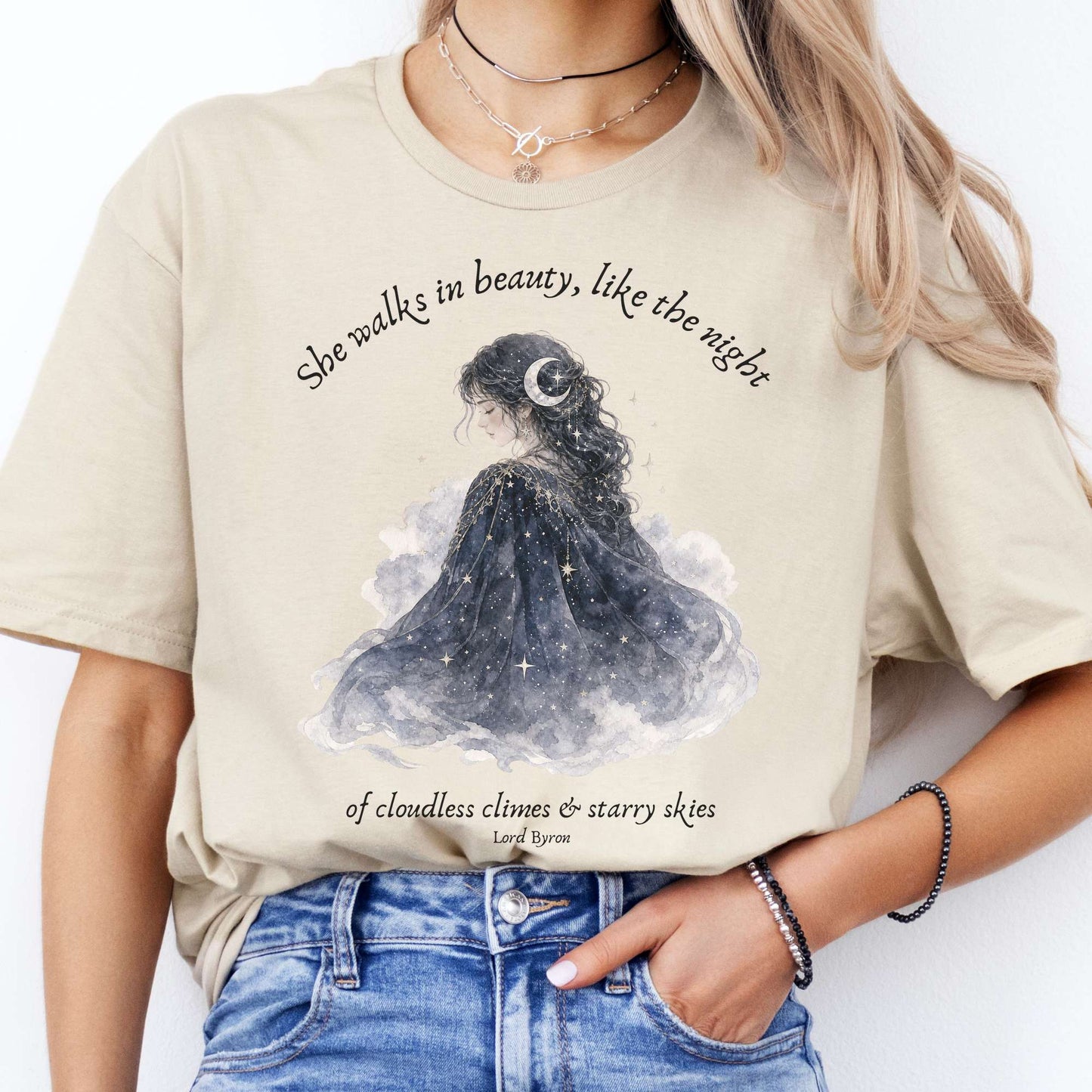 She Walks in Beauty Lord Byron Literary T-Shirt