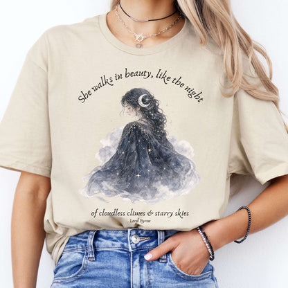 She Walks in Beauty Lord Byron Literary T-Shirt
