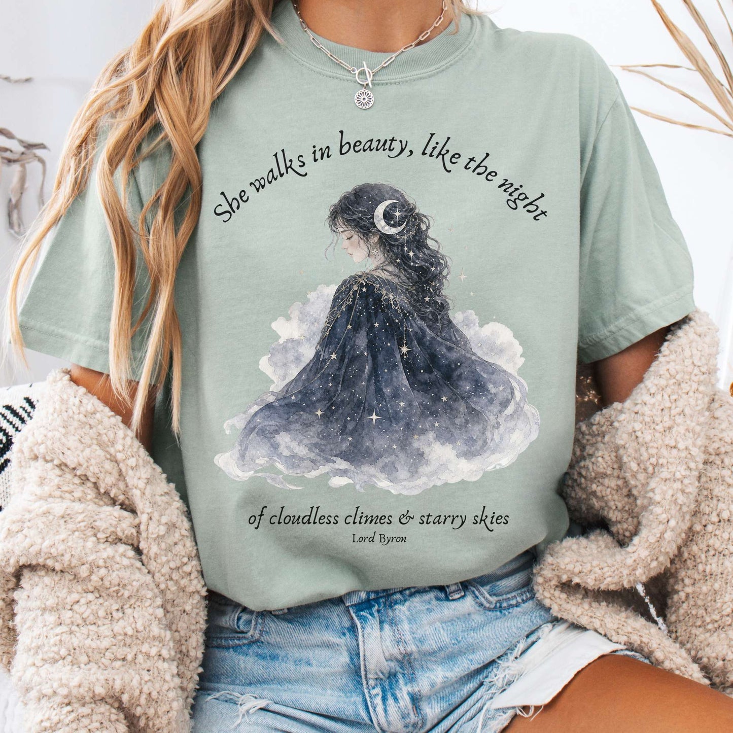 She Walks in Beauty Lord Byron Literary T-Shirt