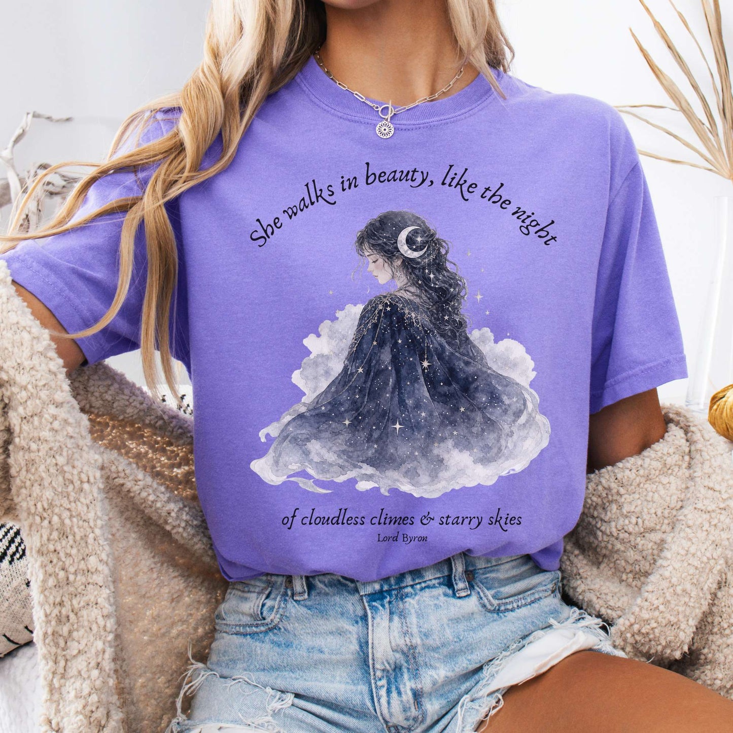 She Walks in Beauty Lord Byron Literary T-Shirt
