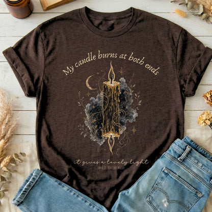 My Candle Burns at Both Ends Edna St. Vincent Millay Literary T-Shirt