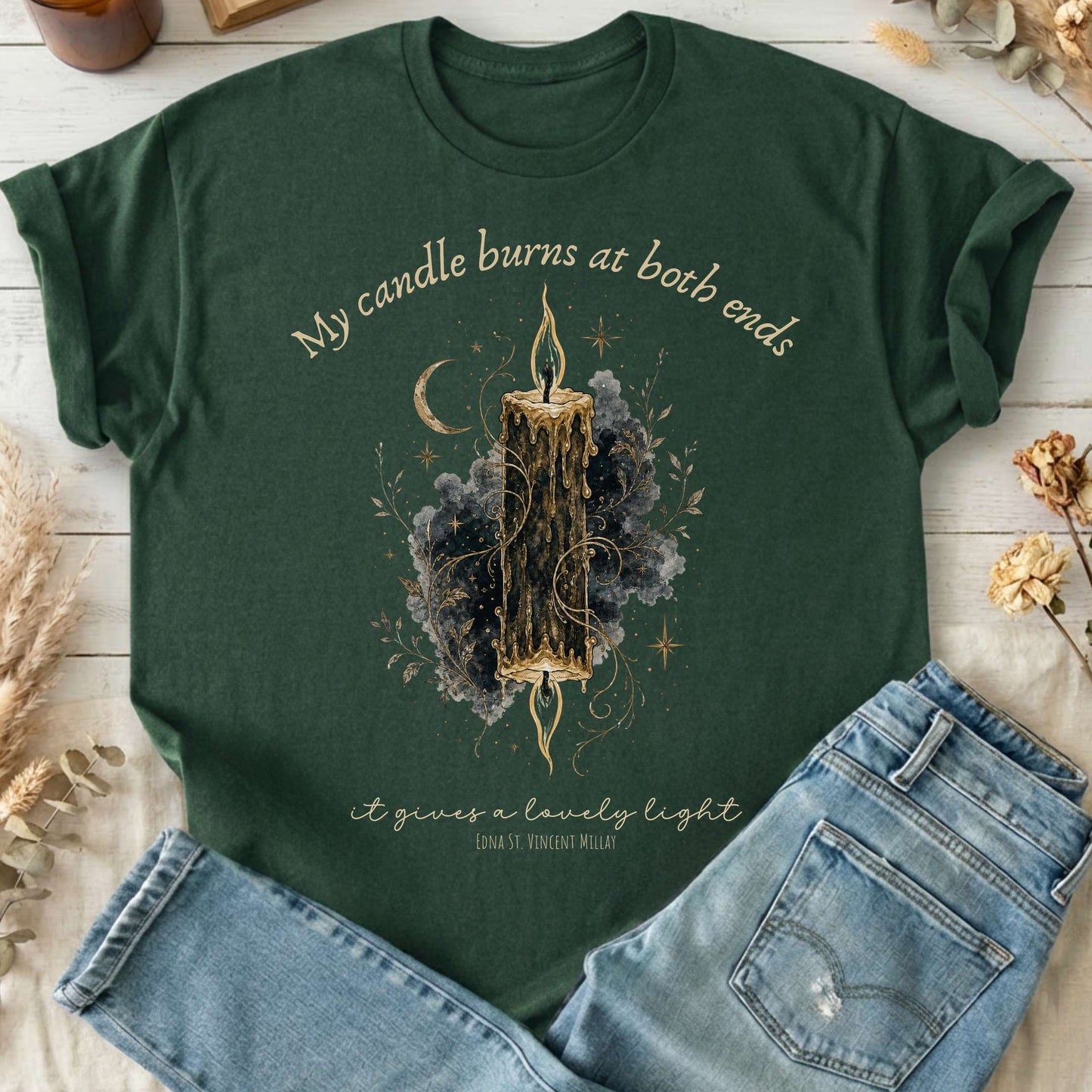 My Candle Burns at Both Ends Edna St. Vincent Millay Literary T-Shirt