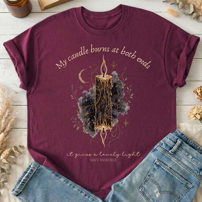 My Candle Burns at Both Ends Edna St. Vincent Millay Literary T-Shirt