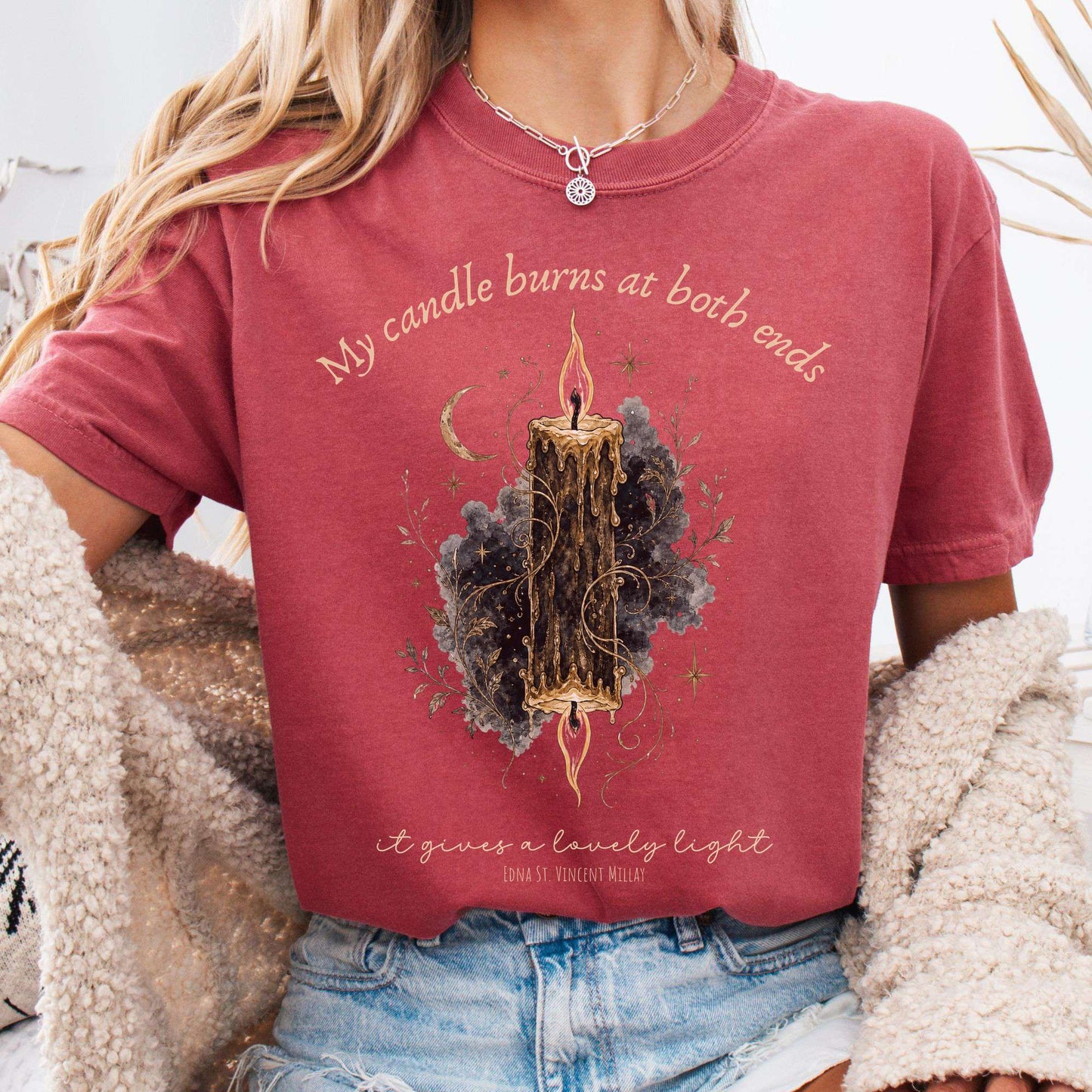 My Candle Burns at Both Ends Edna St. Vincent Millay Literary T-Shirt