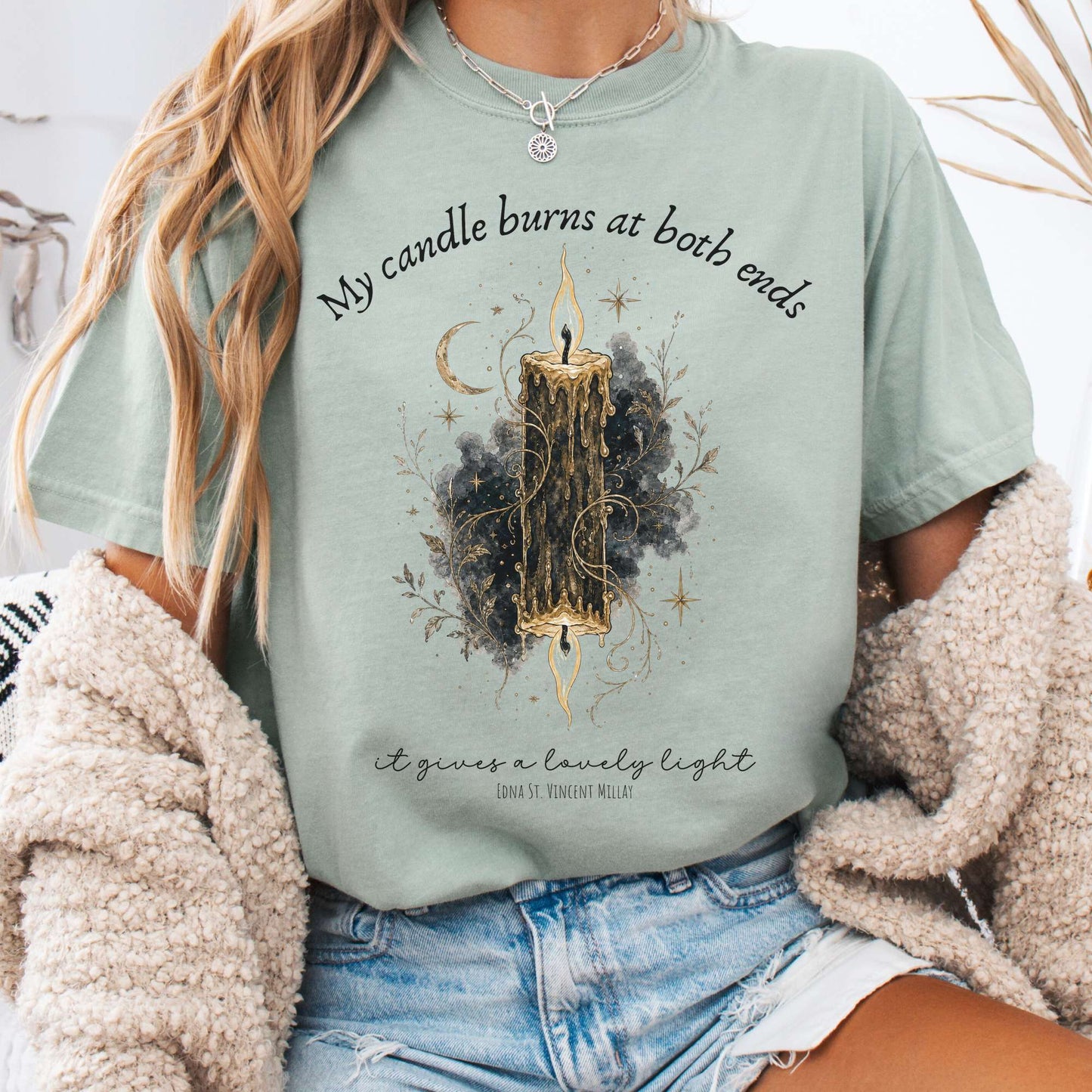 My Candle Burns at Both Ends Edna St. Vincent Millay Literary T-Shirt