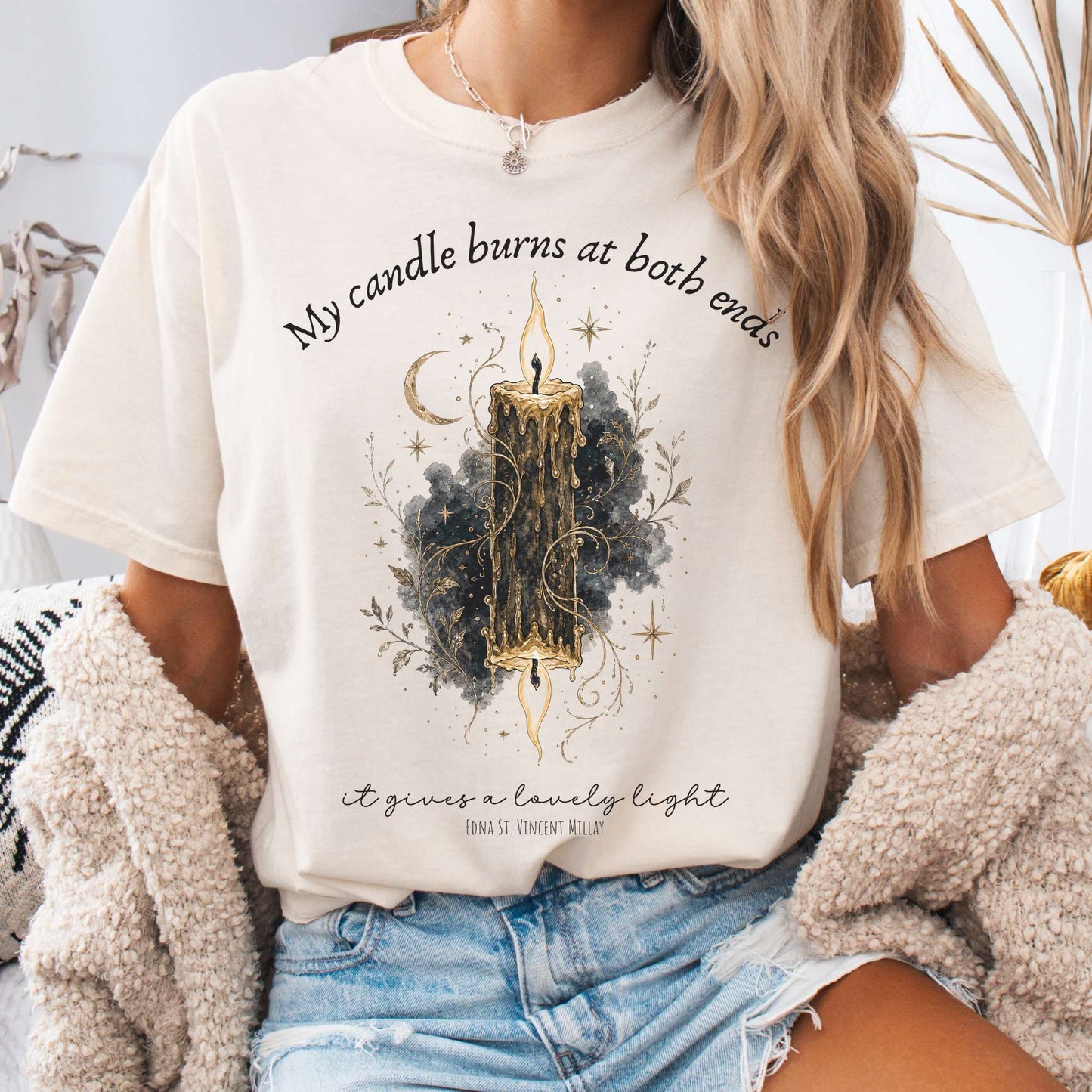 My Candle Burns at Both Ends Edna St. Vincent Millay Literary T-Shirt