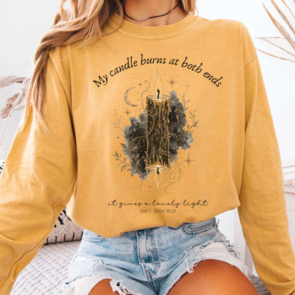 My Candle Burns at Both Ends Edna St. Vincent Millay Literary Long Sleeve