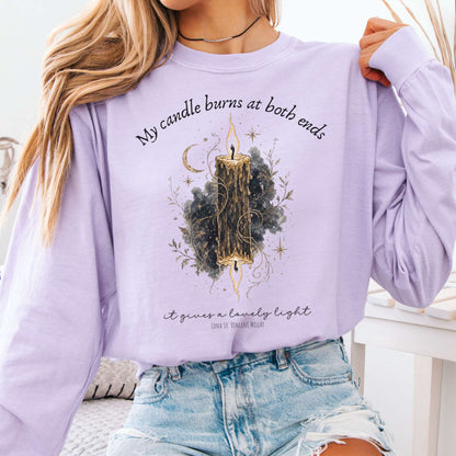 My Candle Burns at Both Ends Edna St. Vincent Millay Literary Long Sleeve