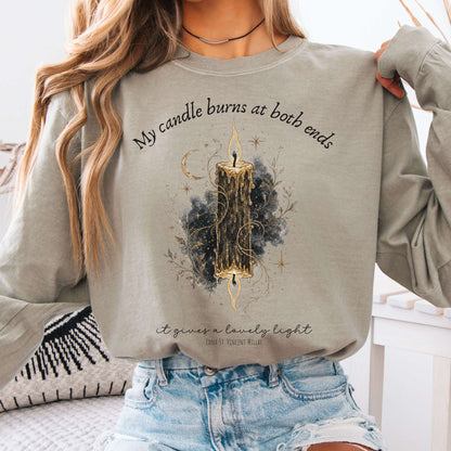 My Candle Burns at Both Ends Edna St. Vincent Millay Literary Long Sleeve