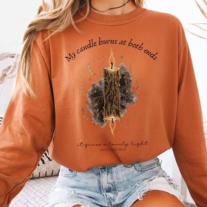My Candle Burns at Both Ends Edna St. Vincent Millay Literary Long Sleeve
