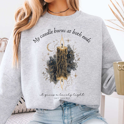 My Candle Burns at Both Ends Edna St. Vincent Millay Literary Crewneck Sweatshirt