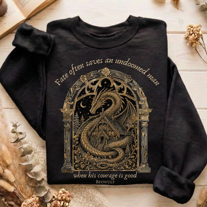 Where His Courage Is Good Beowulf Literary Sweatshirt