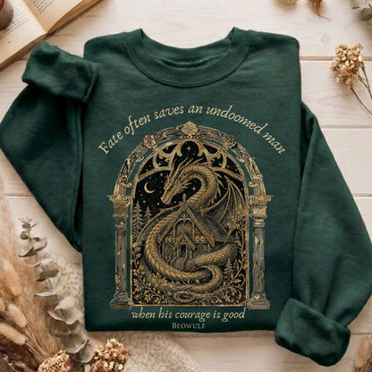 Where His Courage Is Good Beowulf Literary Sweatshirt