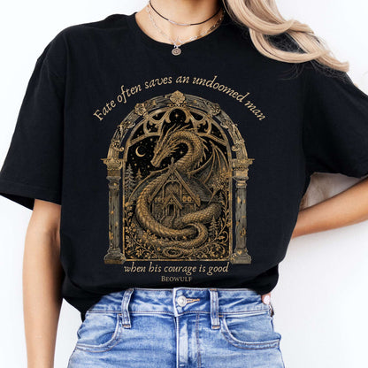 Where His Courage Is Good Beowulf Literary T-Shirt