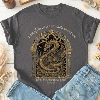 Where His Courage Is Good Beowulf Literary T-Shirt