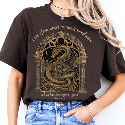 Where His Courage Is Good Beowulf Literary T-Shirt