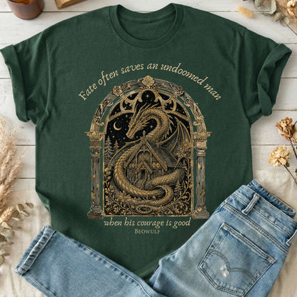 Where His Courage Is Good Beowulf Literary T-Shirt