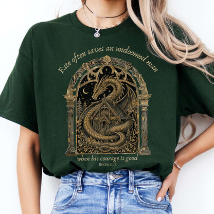 Where His Courage Is Good Beowulf Literary T-Shirt