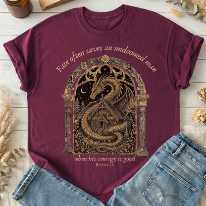 Where His Courage Is Good Beowulf Literary T-Shirt
