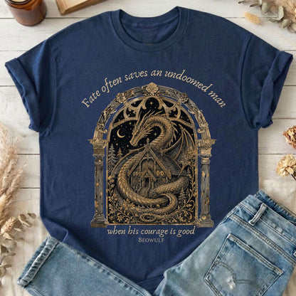 Where His Courage Is Good Beowulf Literary T-Shirt