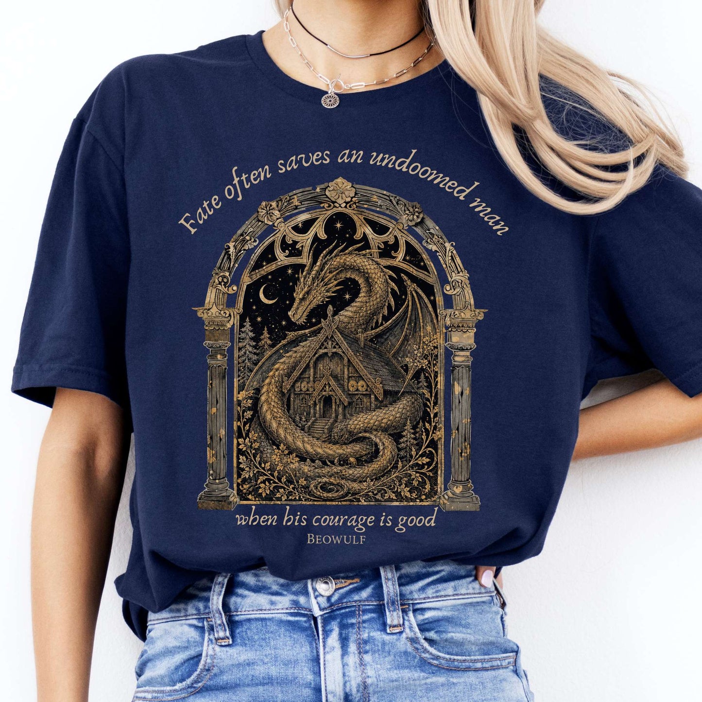 Where His Courage Is Good Beowulf Literary T-Shirt