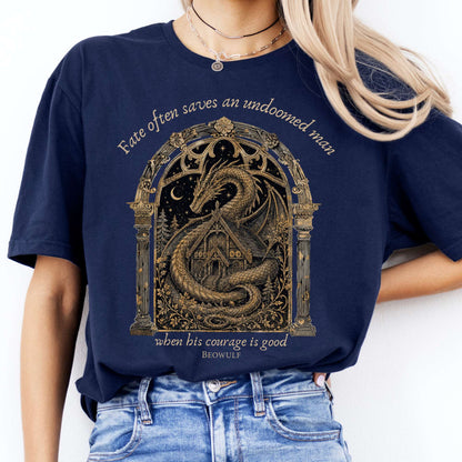 Where His Courage Is Good Beowulf Literary T-Shirt