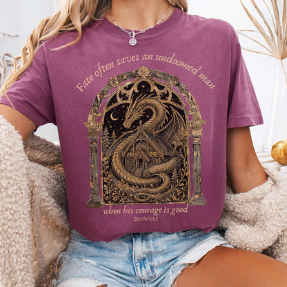 Where His Courage Is Good Beowulf Literary T-Shirt