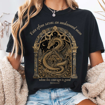 Where His Courage Is Good Beowulf Literary T-Shirt