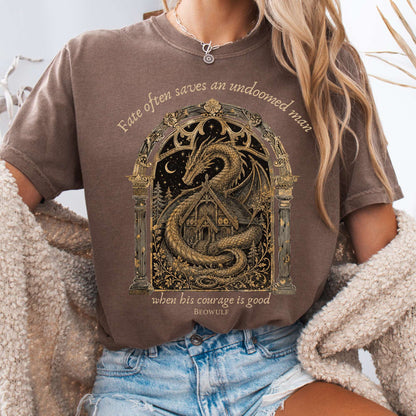Where His Courage Is Good Beowulf Literary T-Shirt