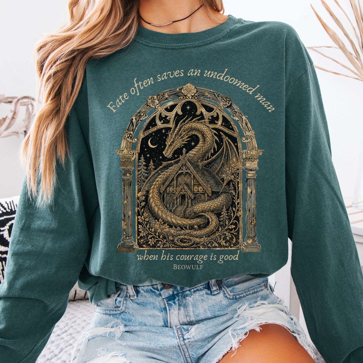 Where His Courage Is Good Beowulf Literary Long Sleeve