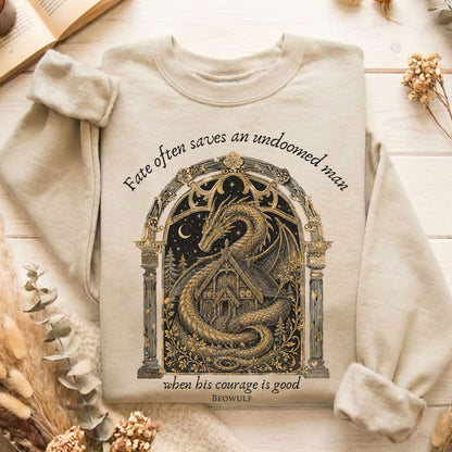 Where His Courage Is Good Beowulf Literary Sweatshirt