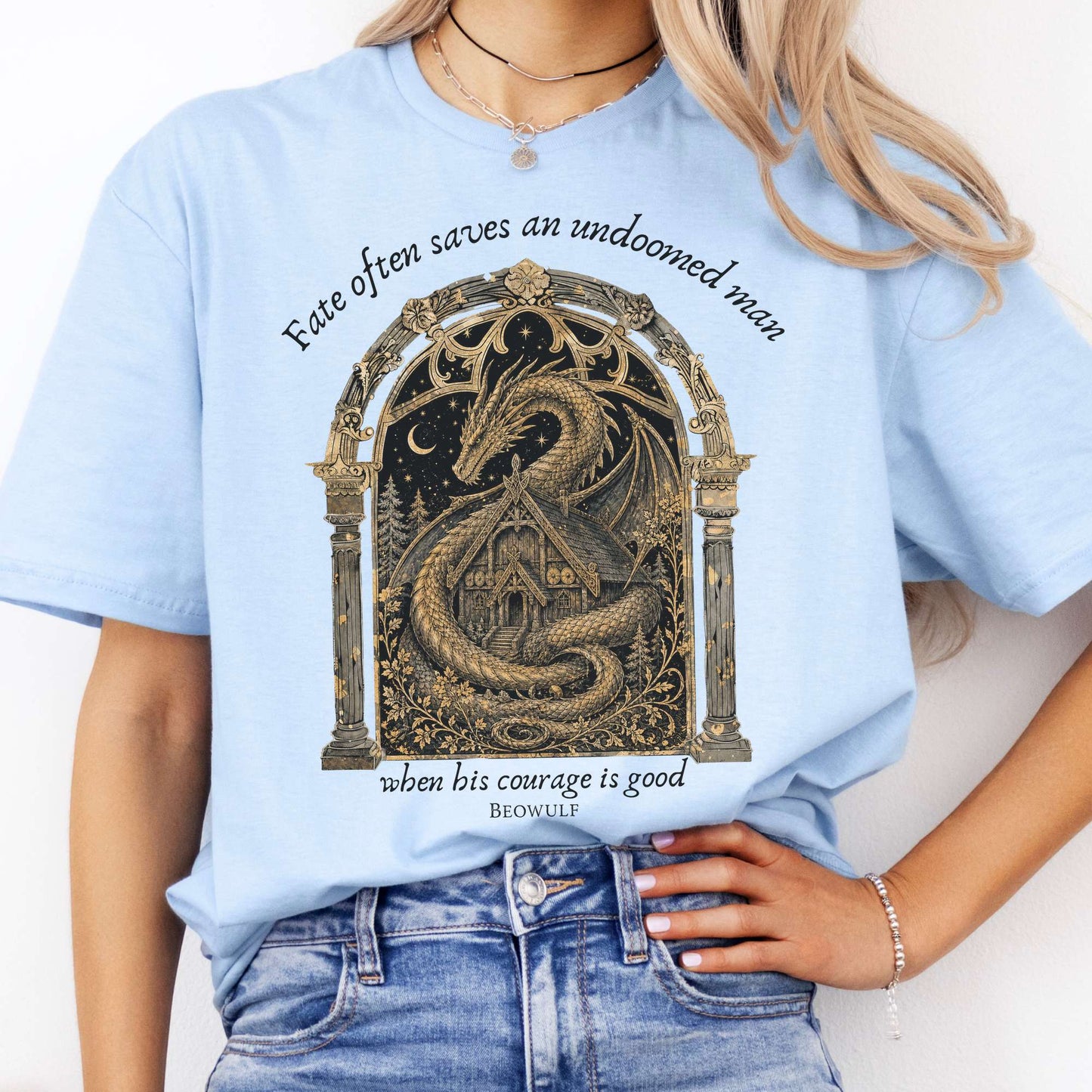 Where His Courage Is Good Beowulf Literary T-Shirt
