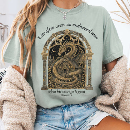 Where His Courage Is Good Beowulf Literary T-Shirt