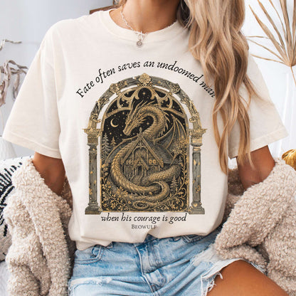 Where His Courage Is Good Beowulf Literary T-Shirt