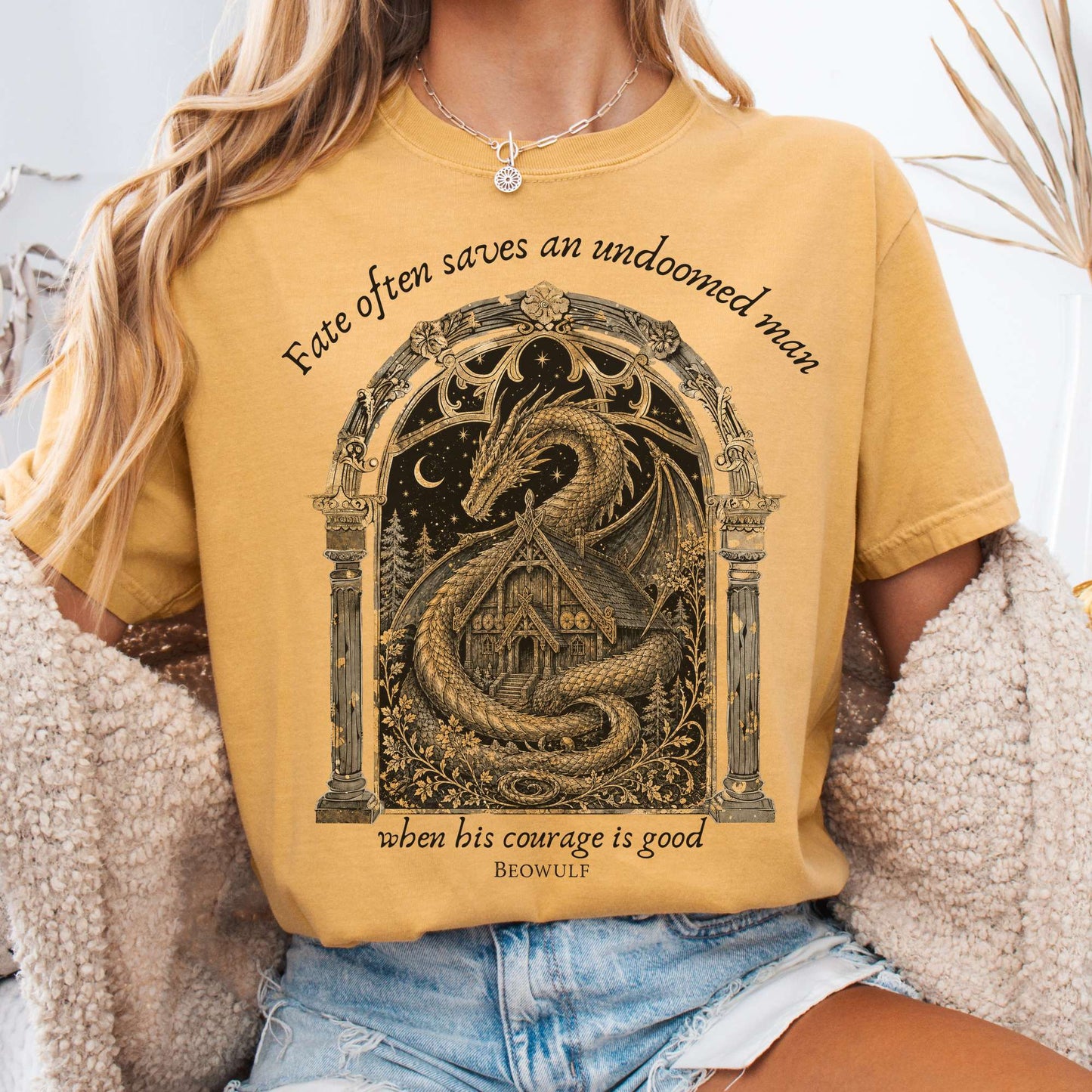 Where His Courage Is Good Beowulf Literary T-Shirt