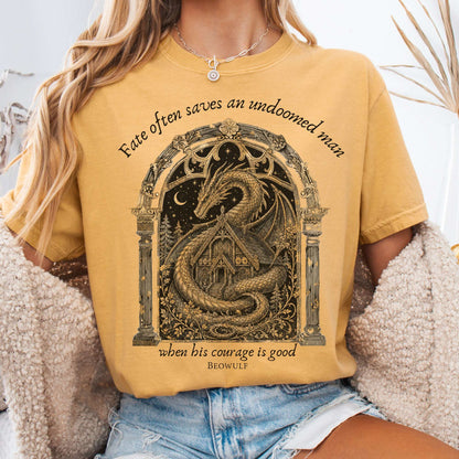 Where His Courage Is Good Beowulf Literary T-Shirt