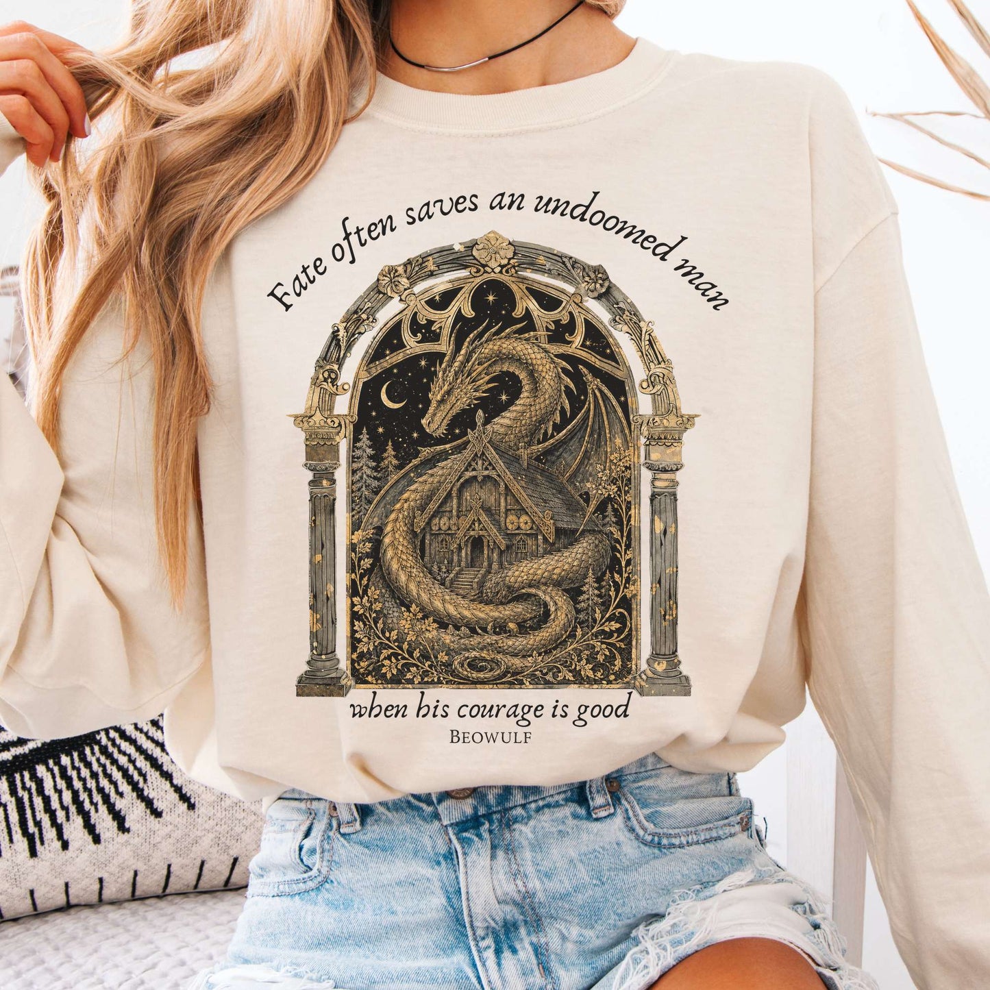 Where His Courage Is Good Beowulf Literary Long Sleeve
