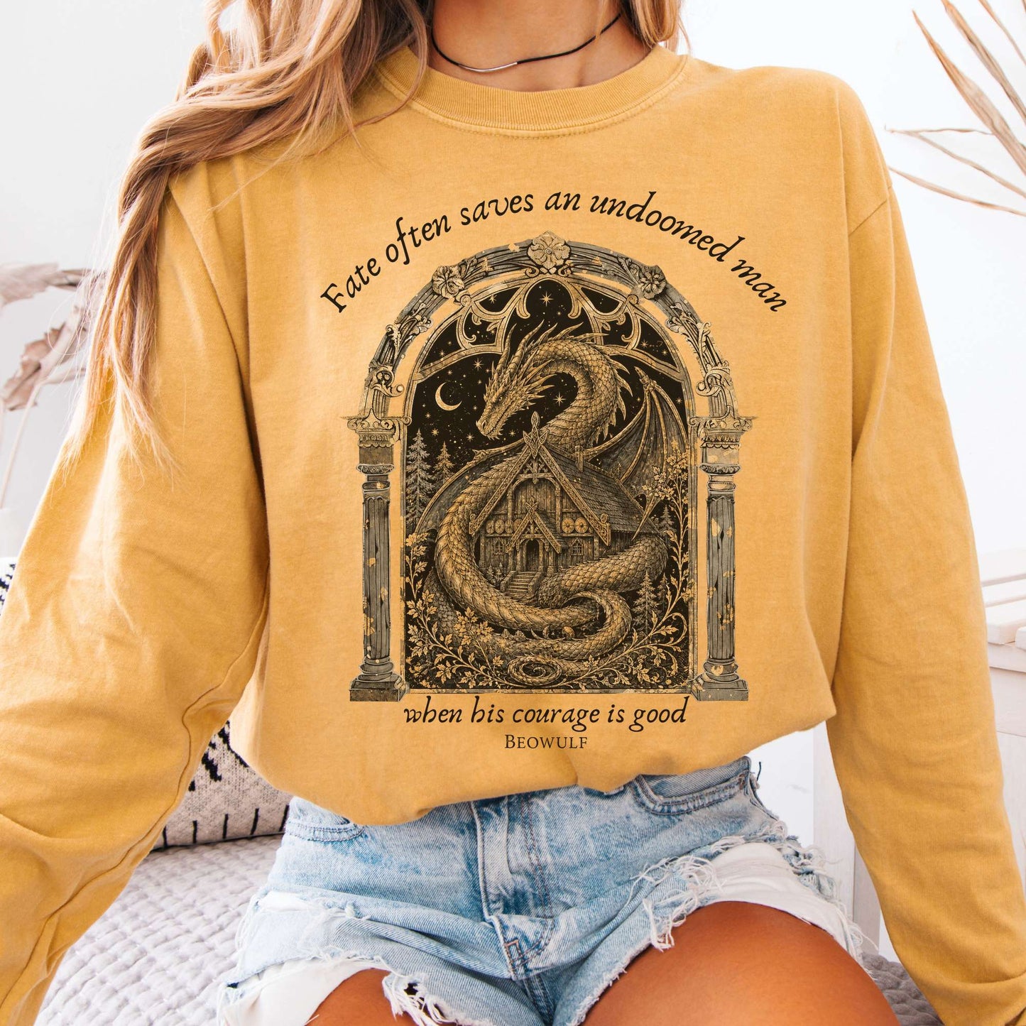 Where His Courage Is Good Beowulf Literary Long Sleeve