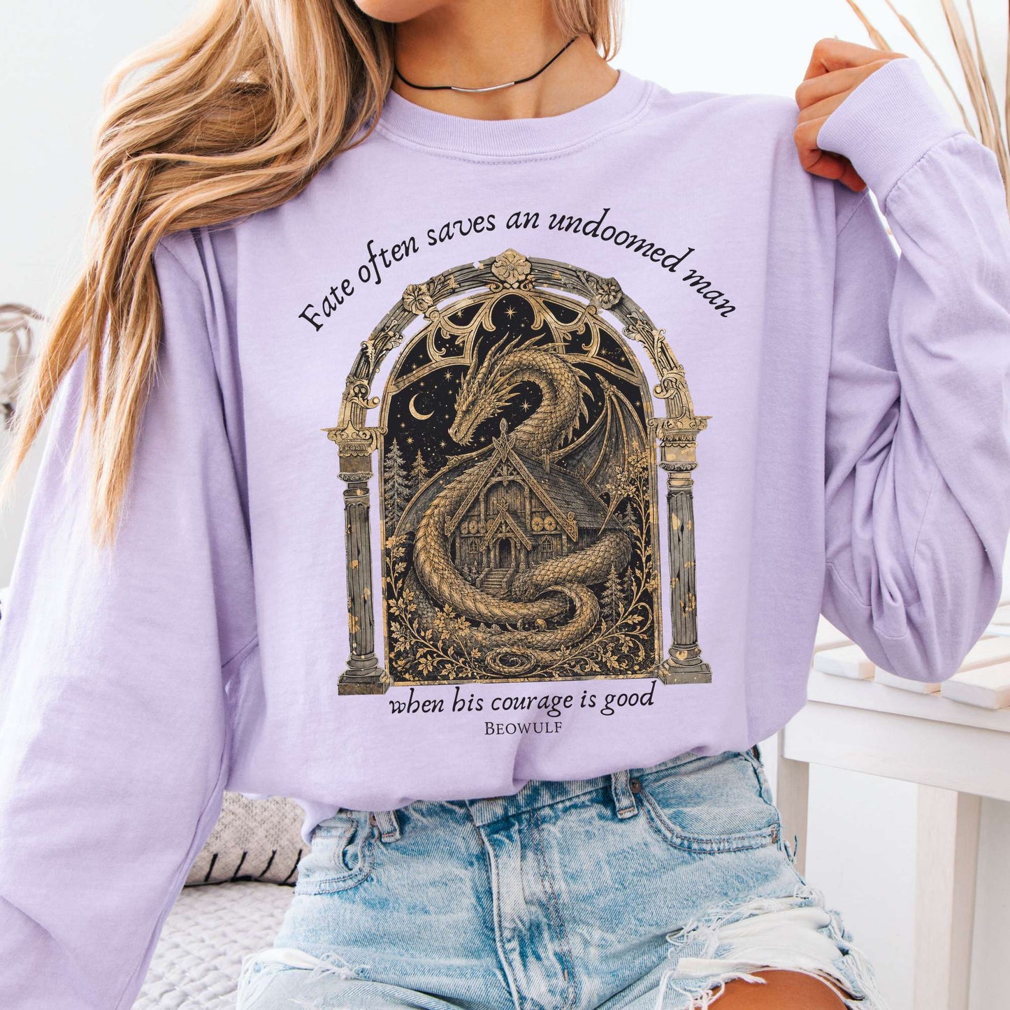 Where His Courage Is Good Beowulf Literary Long Sleeve
