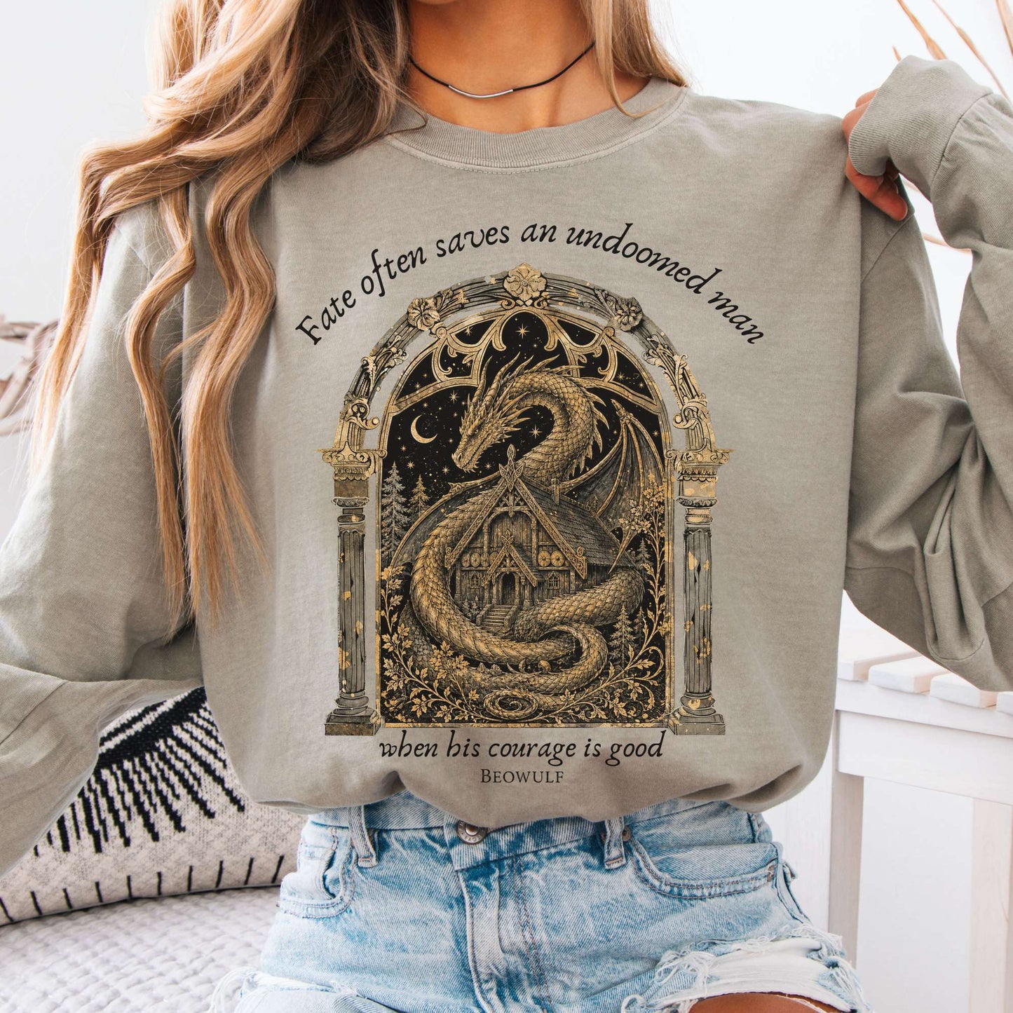 Where His Courage Is Good Beowulf Literary Long Sleeve