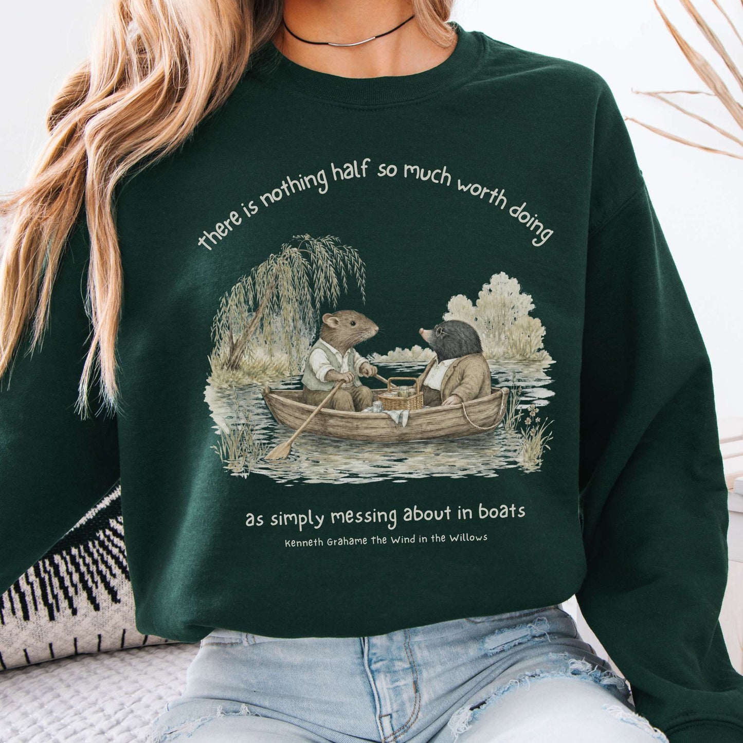 Nothing Half So Much Worth Doing The Wind in the Willows Literary Crewneck Sweatshirt
