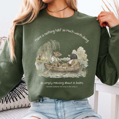 Nothing Half So Much Worth Doing The Wind in the Willows Literary Crewneck Sweatshirt