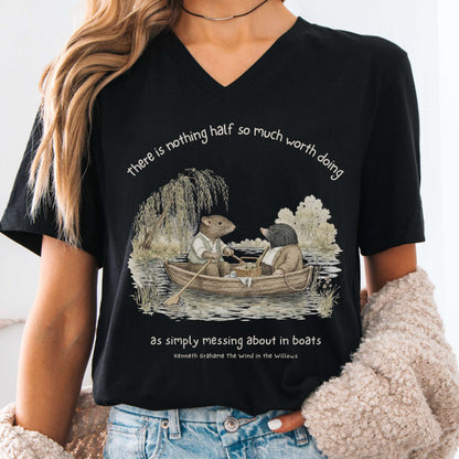 Nothing Half So Much Worth Doing The Wind in the Willows Literary V-Neck